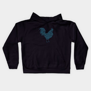 Rooster Farm Campaign Animal Text Word Cloud Kids Hoodie